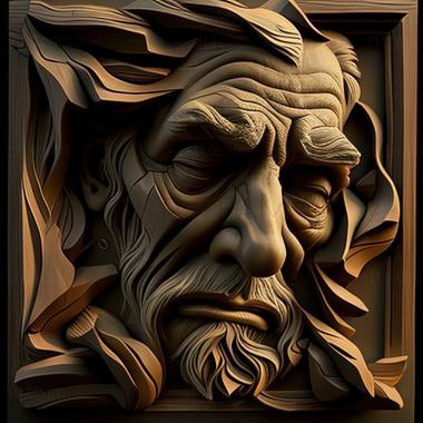 3D model Robert Brackman American artist (STL)